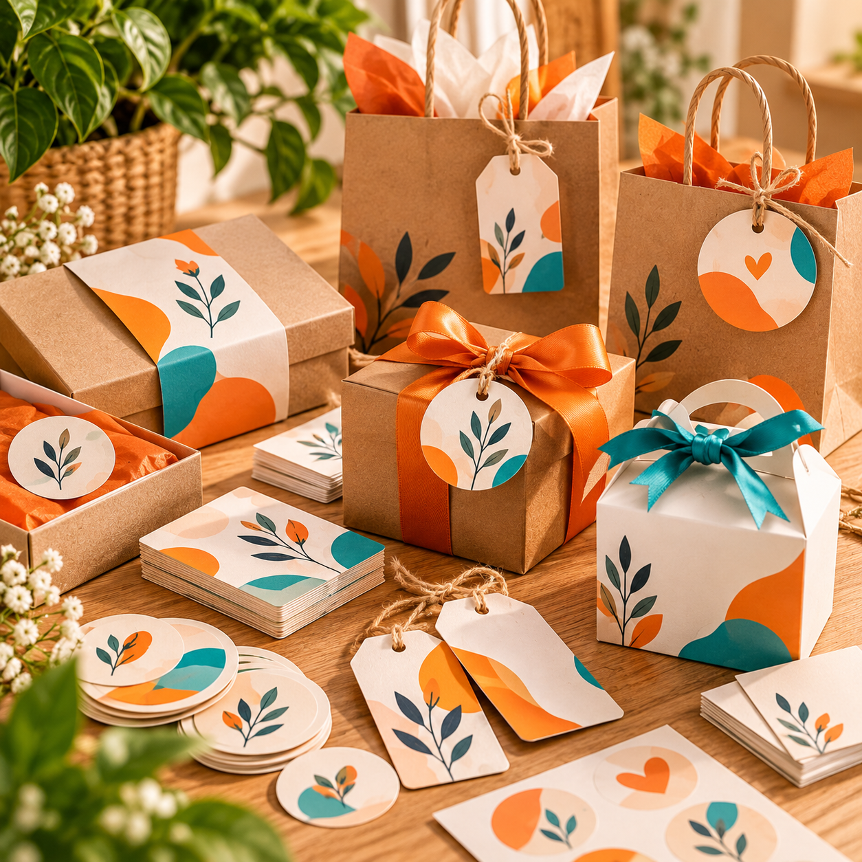 Detalhes de papelaria e produtos personalizados