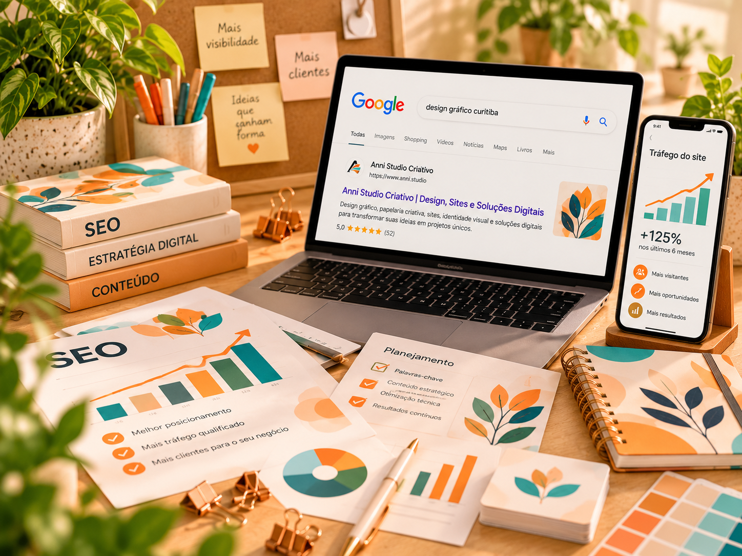 Marca Anni Studio Criativo em composição visual