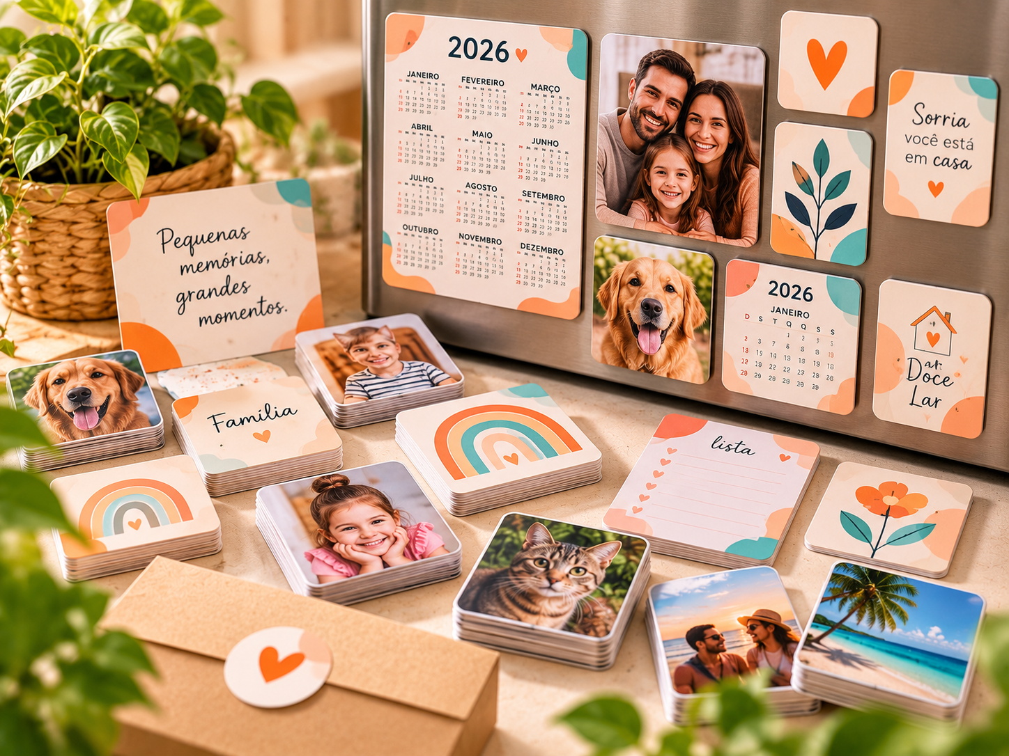 Ideias de ímãs personalizados para fotos, calendários e empresas